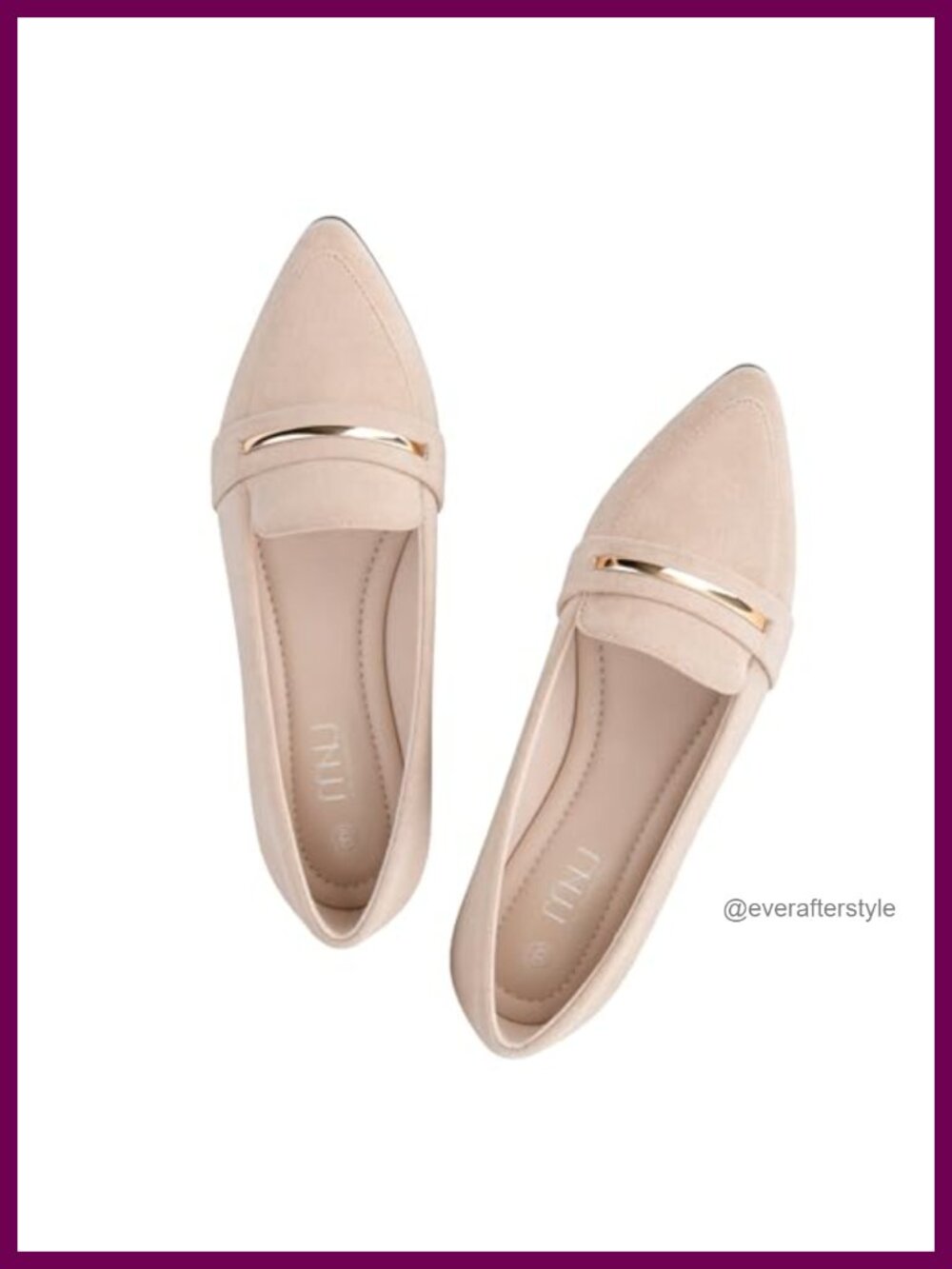MUSSHOE Women's Pointed Toe Loafers Faux Suede Business Casual Slip-On